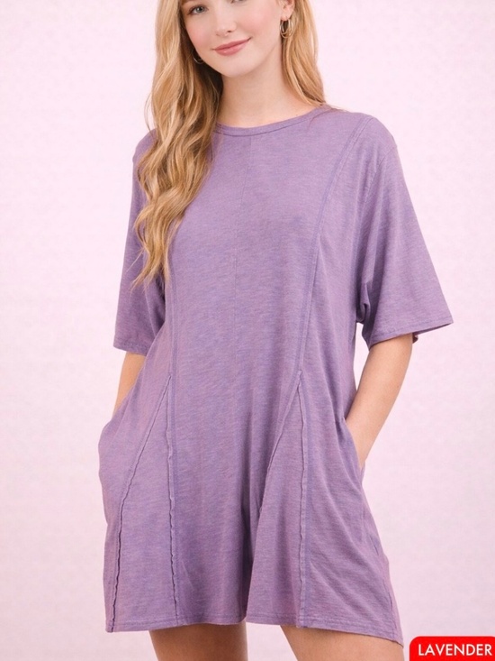 Very J Pants - Mineral Washed Oversized Knit Comfy Romper - Very J